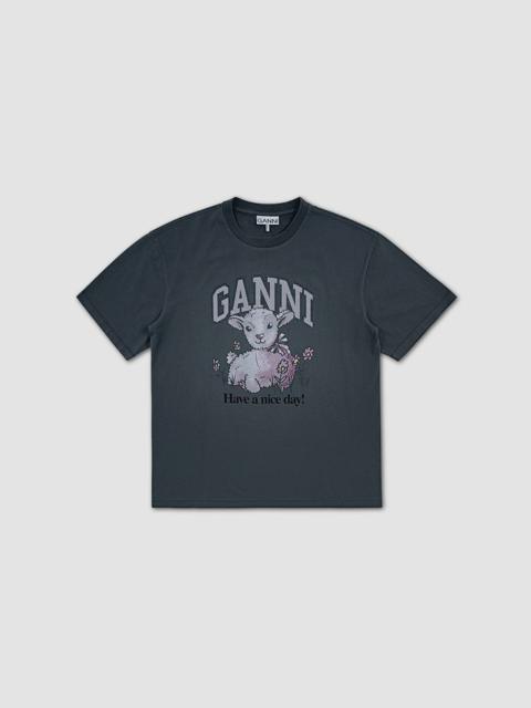 GANNI Relaxed O-neck T-shirt