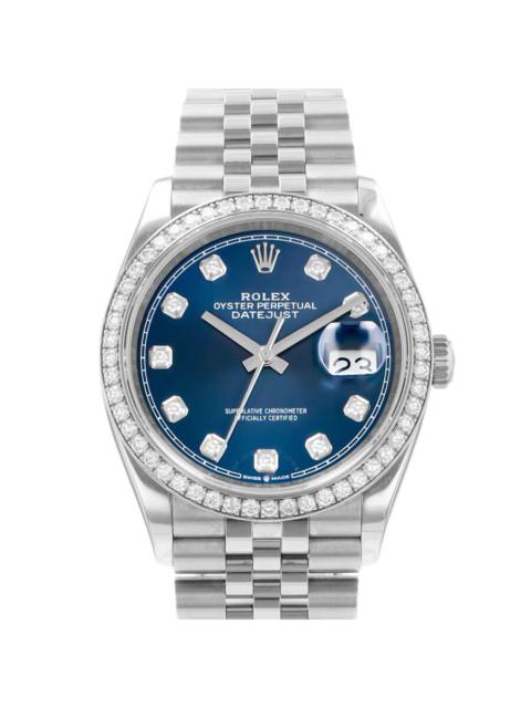 Pre-owned Rolex Datejust 36 Automatic Chronometer Diamond Blue Dial Men's Watch 126284 BLDJ