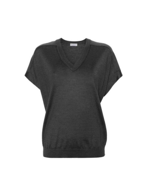 Brunello Cucinelli Brunello Cucinelli Wocharcoal Wool Silk Shirt
