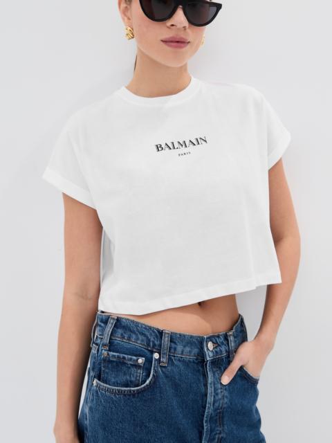 Balmain Balmain Vintage Print Crop T-Shirt