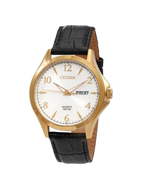 Other Designers Citizen Quartz Silver Dial Black Leather Men's Watch BF2003-25A