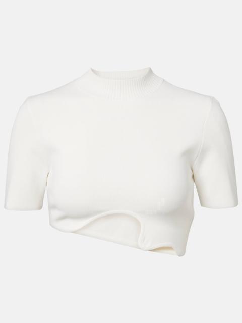 CHRISTOPHER ESBER Maparadita asymmetric jersey crop top