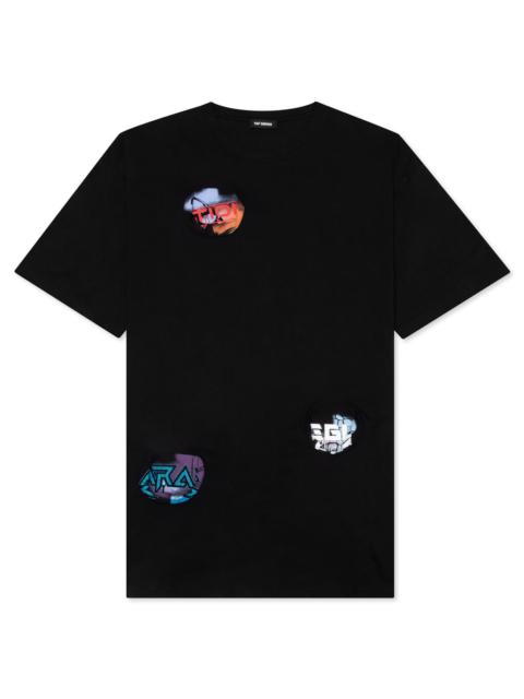 Raf Simons RAF SIMONS OVERSISED T-SHIRT WITH PRINTED POCKET HOLES - BLACK