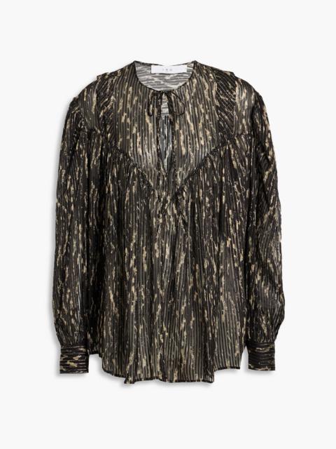 Other Designers Artya metallic printed silk-blend-jacquard blouse
