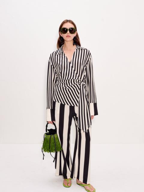 SIMONMILLER Vietta Crepe Top In Black/White Stripe