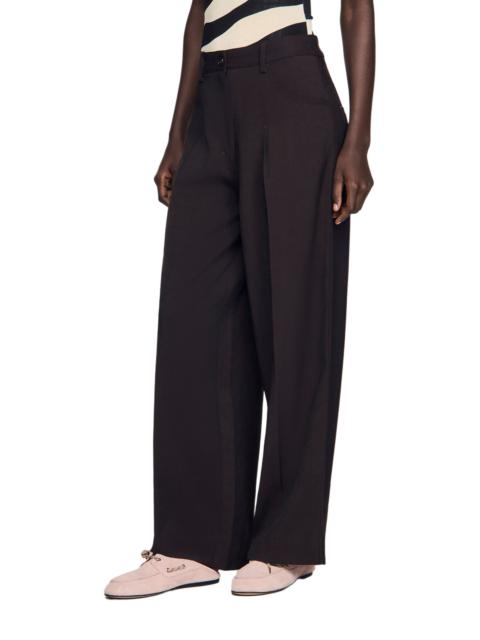 Sandro SANDRO Wide-leg trousers in Brown at Nordstrom