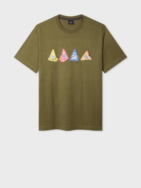 Paul Smith Khaki 'Cones' Print T-Shirt