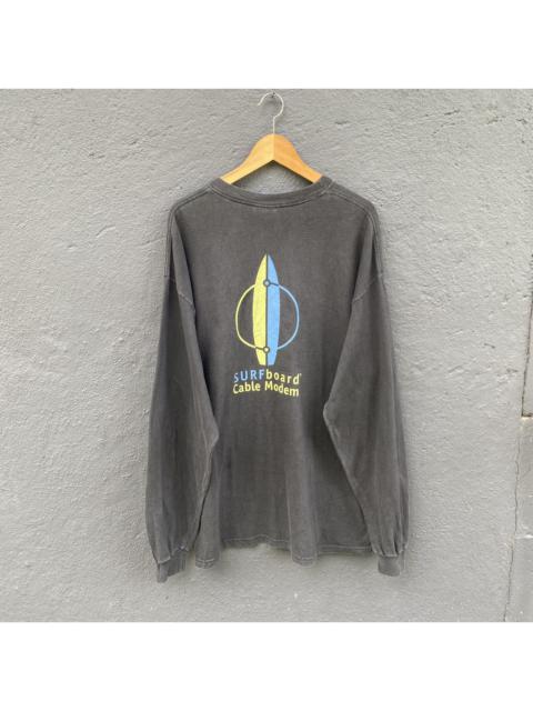 Other Designers Thrashed Faded Vintage Y2K Motorola Surfboard L/S Tee