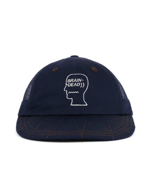 BRAIN DEAD Logohead Long Brim Mesh Panel Hat - Navy