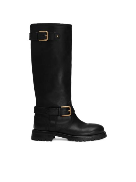 buckle-detail knee-high boots