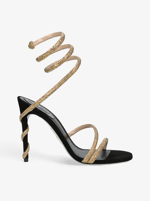 RENE CAOVILLA Margot jewelled leather heeled sandals