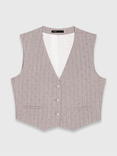maje Rhinestone tailored vest