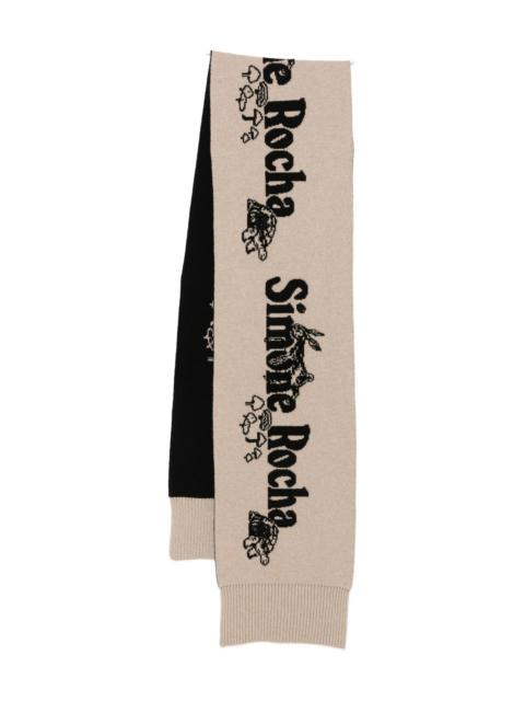 Simone Rocha graphic-print knitted scarf