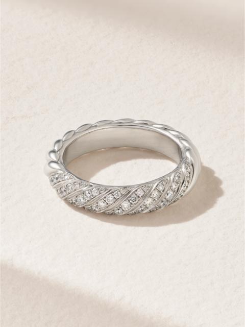 DAVID YURMAN Sculpted Cable 18-karat White Gold Diamond Ring
