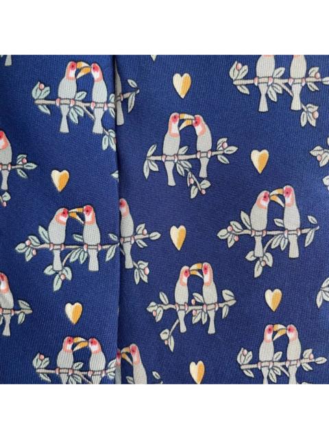Hermès Hermes Paris Silk Tie 7481 IA Parrots Blue