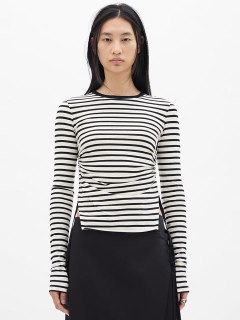 Ann Demeulemeester Oke Wrinkled Cropped Long Sleeve Top