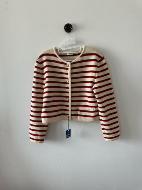 CELINE celine red and white striped knit sweater