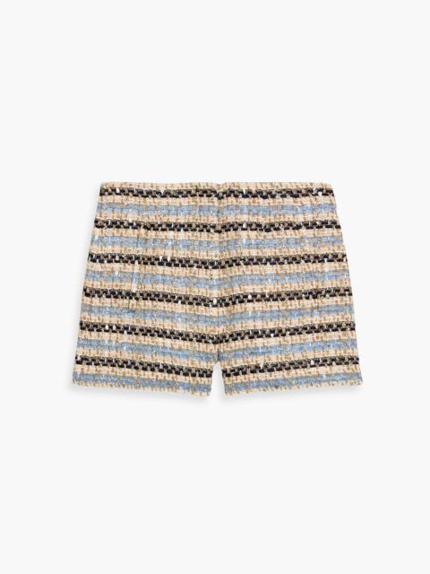 VERONICA BEARD Jazmin metallic striped tweed shorts