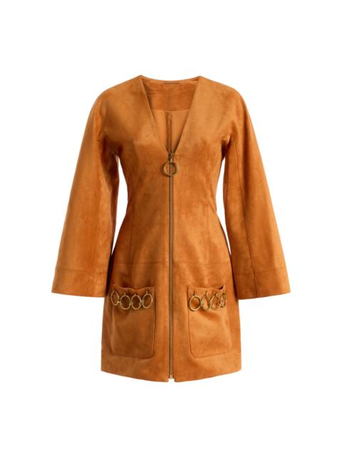 ALEXIS Anesa Faux Suede Mini Dress orange
