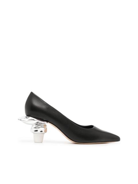 Toothpaste Heel 60mm leather pumps