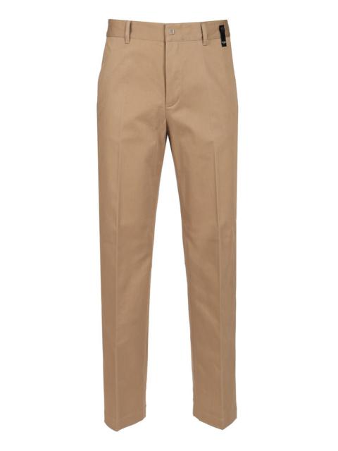 FENDI Gabardine Cigarette Trousers Beige