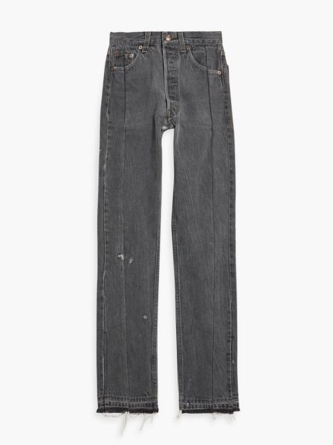 Other Designers Unraveled distressed high-rise straight-leg jeans