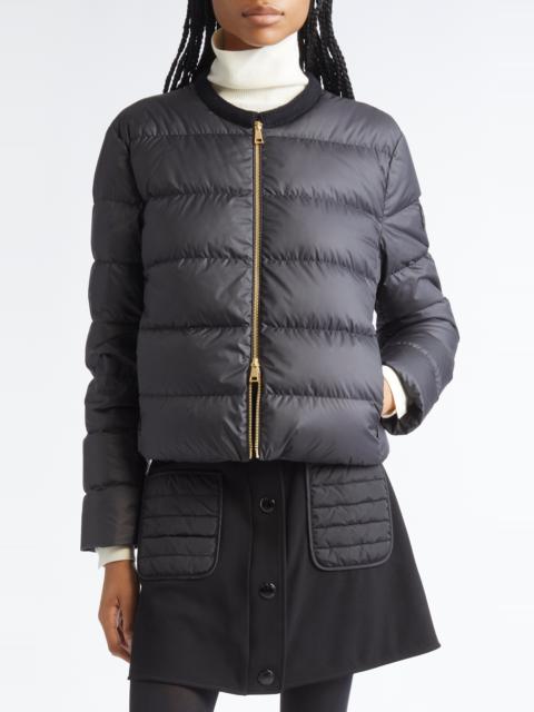 Moncler Moncler Mauvezin Mixed Media Down Puffer Jacket in Black at Nordstrom