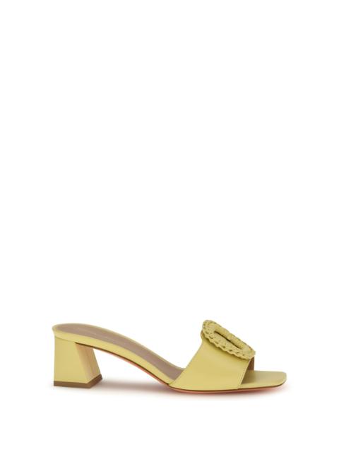 Santoni Santoni Leather Sandals Mules Yellow Women
