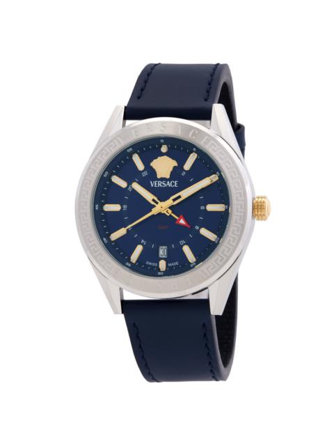 VERSACE Versace V-Code GMT Quartz Blue Dial Men's Watch VEAFA0124