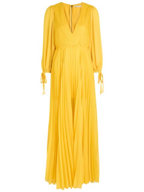 Alice + Olivia Alice + Olivia Nya Pleated Chiffon Maxi Dress