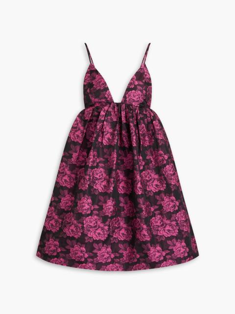 GANNI Floral-jacquard mini dress