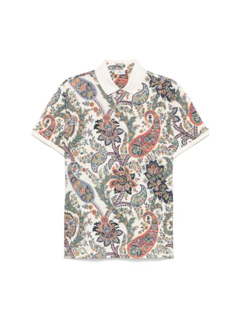 paisley-print polo shirt