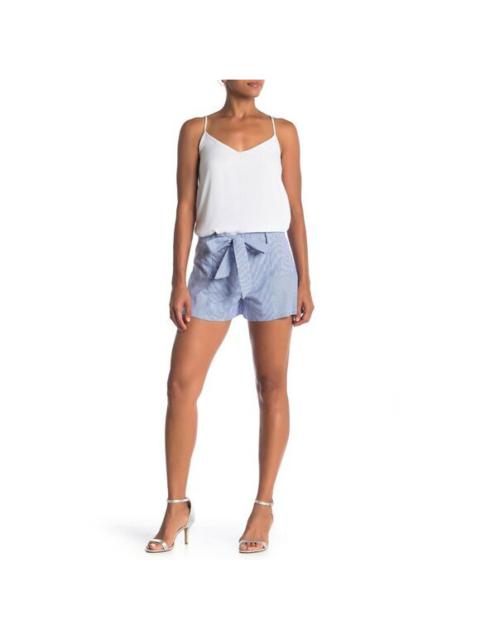 Parker Blue Striped Cotton Shorts Waist Tie Sz M NWT