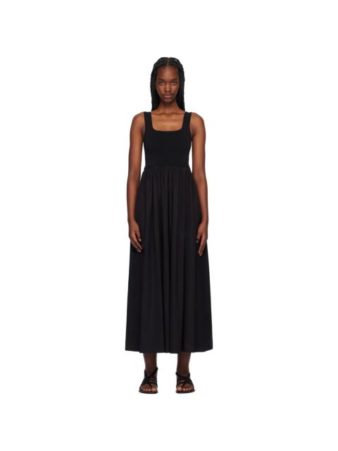 MATTEAU Black Knit & Cotton Midi Dress