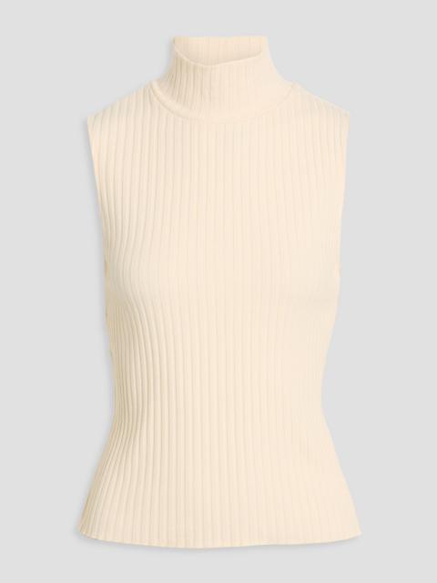 Other Designers Ribbed cotton-blend turtleneck top