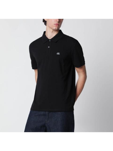 C.P. Company C.P. Company Black Polo Shirt With Logo Patch Men