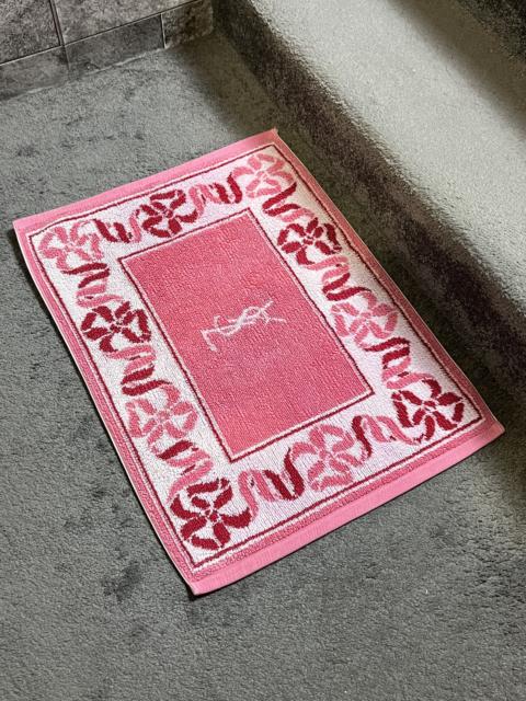 SAINT LAURENT Vintage YSL Pink Logo Door Mat Rug Japan Rare Decor