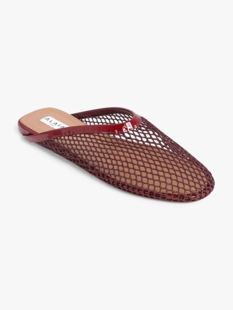 Alaïa FISHNET FLAT SLIDE | GARNET RED