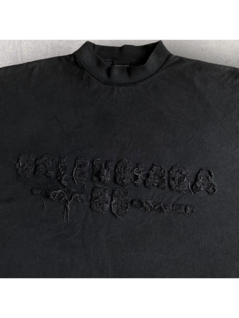 BALENCIAGA Balenciaga Distressed Logo Inside Out L/S