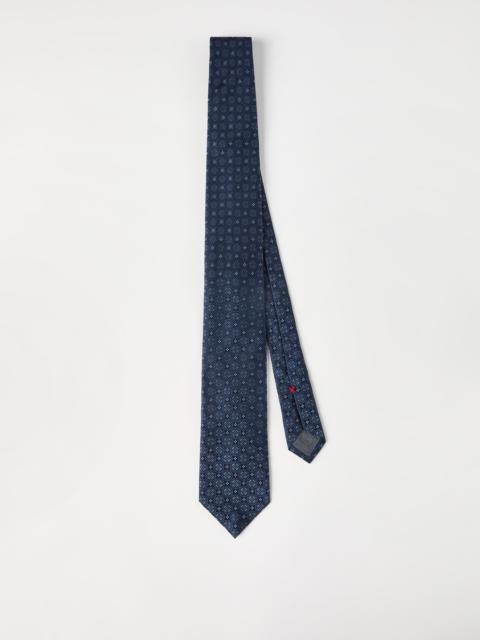 Brunello Cucinelli Geometric patterned silk tie