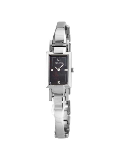 Bulova - Open Box - Bulova Classic Quartz Black Mother of Pearl Dial Ladies Watch 96P209
