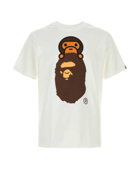 A BATHING APE® Bape Men White Cotton Milo On Ape Head T-Shirt