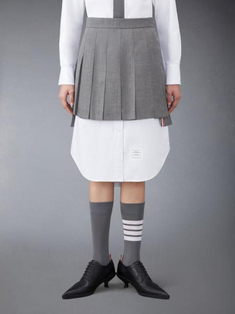 Thom Browne Wool Fresco Pleated Mini Skirt