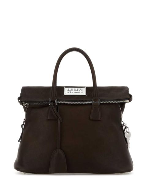 Maison Margiela Maison Margiela Men Dark Brown Leather Medium 5Ac Loved To Death  Handbag