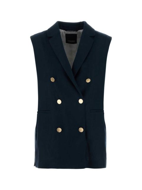 'S Max Mara S Maxmara Women Midnight Blue Linen Bird Vest