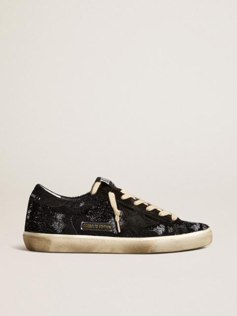 Golden Goose Men’s Super-Star in black velvet and suede with black suede star