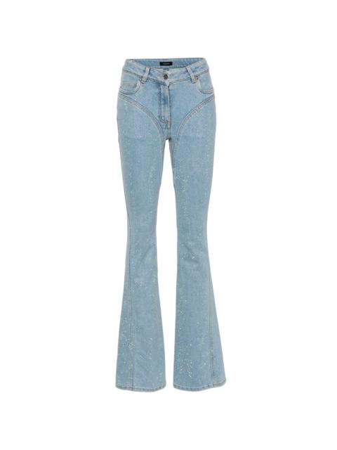 rhinestone-embellished flared jeans