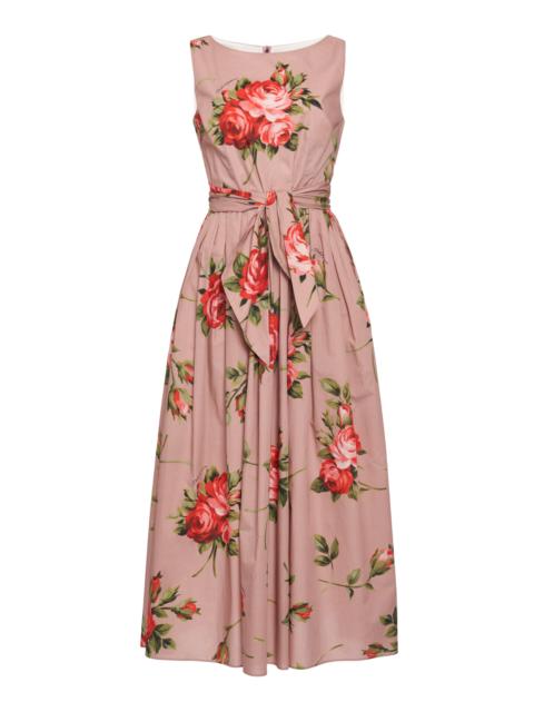 Dolce & Gabbana Bouquet-Print Cotton Midi Dress floral