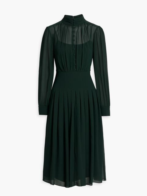 Other Designers Pleated chiffon midi dress