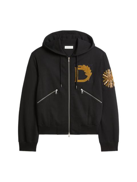 oversized logo-embroidered hoodie